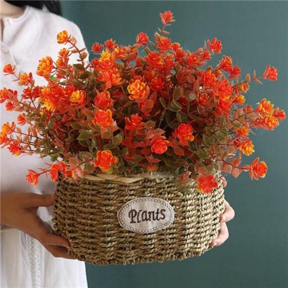 8 Bundles Artificial Fall Flowers No Fade Faux Autumn Plants,Fake Indoor Outdoor - Picture 3 of 7